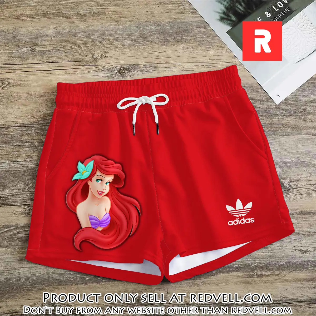 Premium ariel princess in adidas women shorts lady beach shorts wms1087 rv5554049